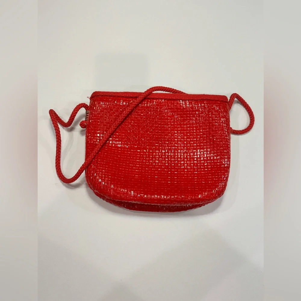 Vintage Walborg Made In Italy Red Woven Purse Handbag - Picture 1 of 8